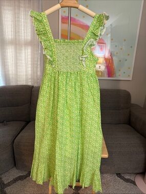 Tuckernuck Lime Green Smocked Ruffle Sundress